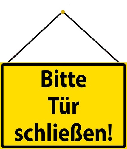 Blechschild 20x30 bitte türe - blechschild,