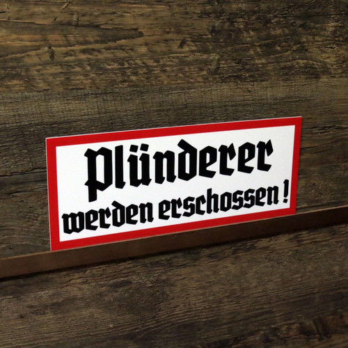Schild 30cm 12cm plünderer - 30cm, x