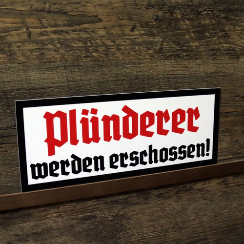Schild 30cm 12cm plünderer - 12cm,